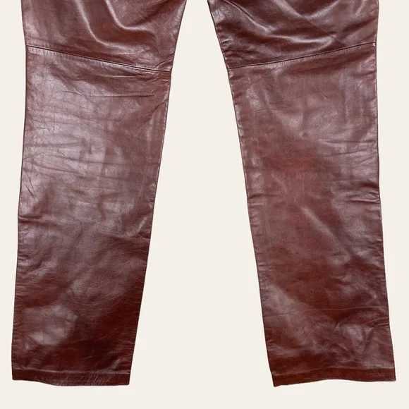 Vintage Y2K Chocolate Brown Leather Bootcut Pants Size 2 | The Gap - Picture 9 of 10